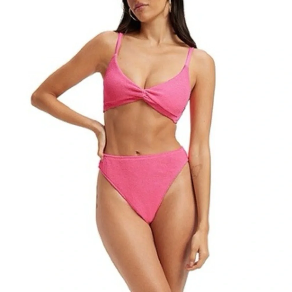 Good American Women’s Always Fit Bikini - Twisted Top & Good Waist Bottom Pink 0 - Picture 5 of 12